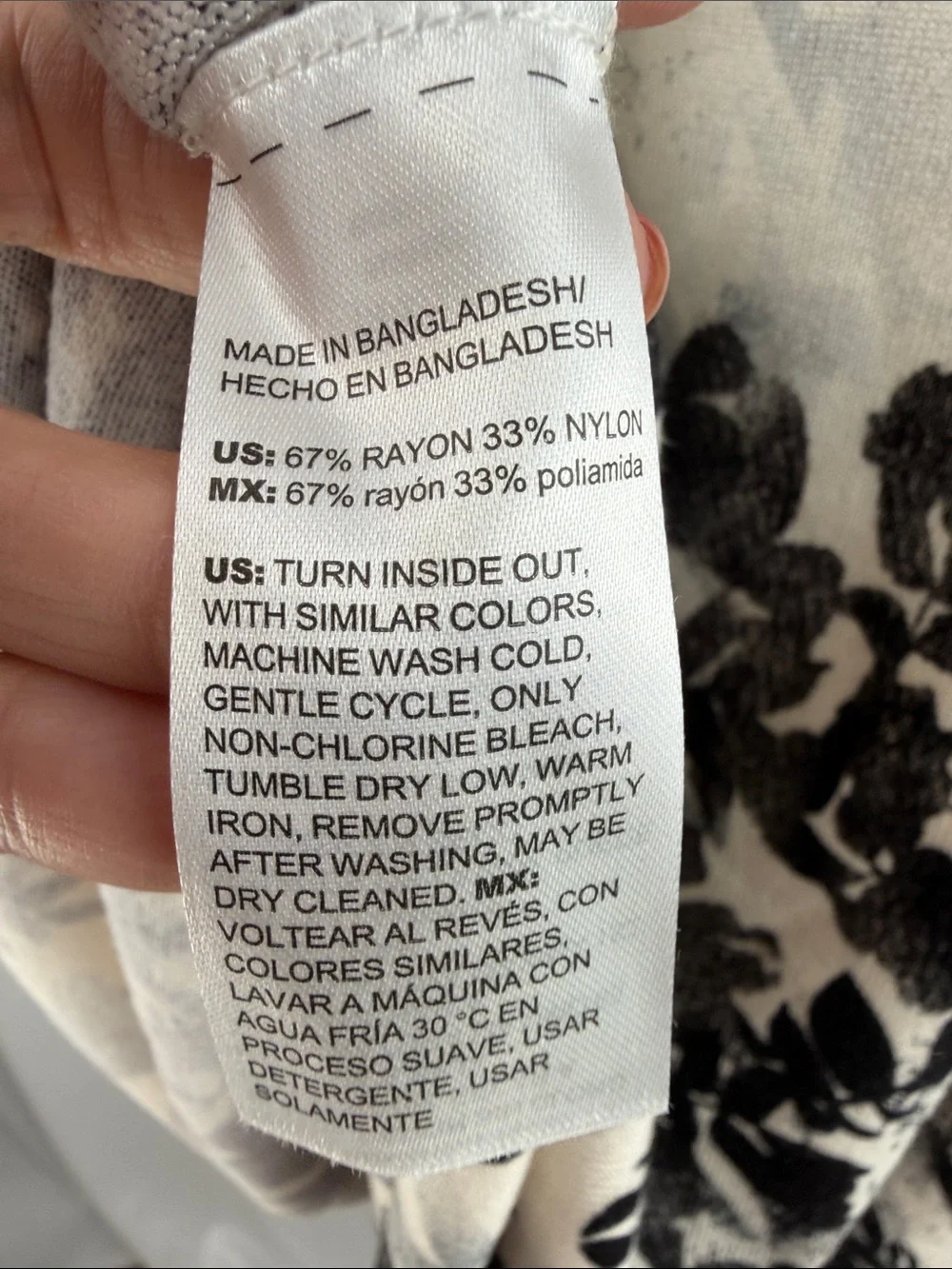 Chico's Black & White Floral Turtleneck Sweater